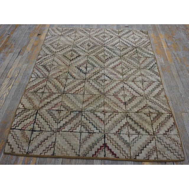 Antique American Hooked Rug, Size: 4' 6''x5' 8'' General Rug Type: North & South American Specific Rug Type: American...