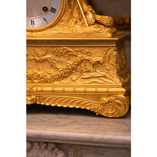 1830 French Louis Philippe Gold Ormolu Bronze Clock For Sale - Image 13 of 17