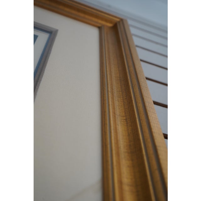 Gold Maritime Heritage Milwaukee Artist Signed Framed Lithograph For Sale - Image 8 of 12