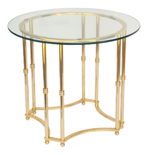 Hollywood Regency Brass Side Table