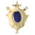 Blue 1940s Art Deco Lapis Lazuli and Diamond 18k Yellow Gold Brooch Pendant For Sale - Image 8 of 9