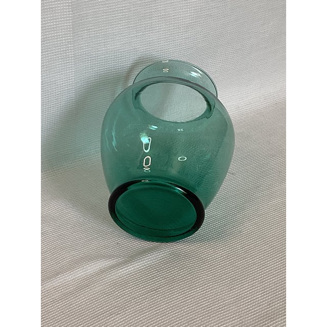 Glass 20th C. Bottle Green Blown Glass Vase - Mid-Century Modern For Sale - Image 7 of 7