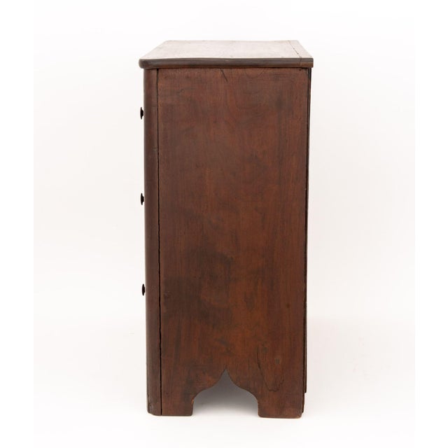 Wood Georgian Dark Stained Oak Diminutive Chest of Three Drawers For Sale - Image 7 of 8