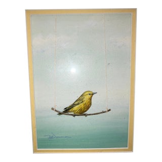 Bird on a Swing Painting For Sale