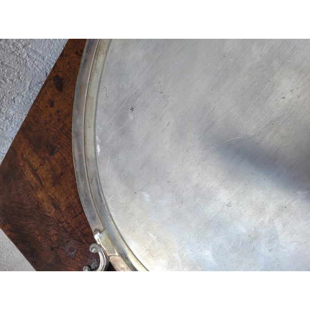 Vintage Silver Metal Tray For Sale - Image 5 of 17
