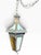 Amber Vintage Gothic 6 Panel Stained Glass Swag Lamp Hanging Lantern For Sale - Image 8 of 9
