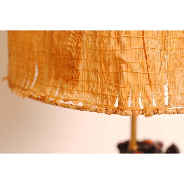 Vine Wood Table Lamp with Corn Leaves Shade, 1950s For Sale - Image 4 of 13