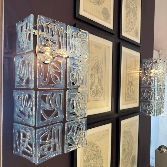 1960s Pair of Opaline Murano Glass Sconces Attr. to Carlo Nason for Mazzega, Italy For Sale - Image 11 of 11