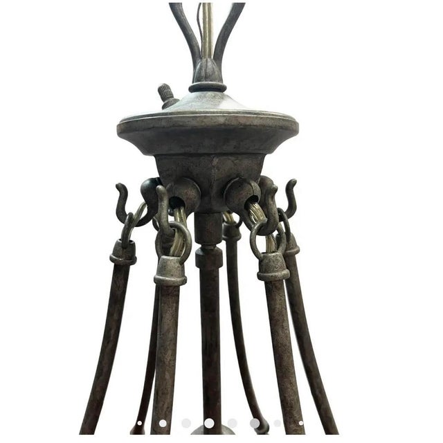 Vintage Late 20th Century 6 Light Fixture Chandelier For Sale - Image 4 of 4