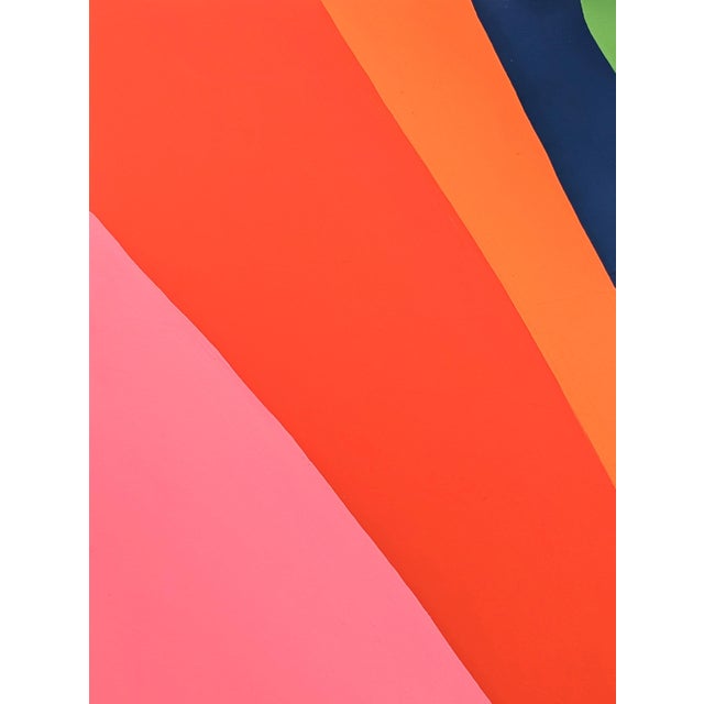Holland Geibel "Can't Stand Still" Contemporary Pink, Blue, Green, & Orange Hard-Edge Abstract, 2025 For Sale - Image 4 of 10