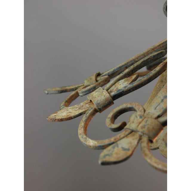 Vintage Wrought Iron Intricate Pendant Lamp, 1930s For Sale - Image 11 of 18