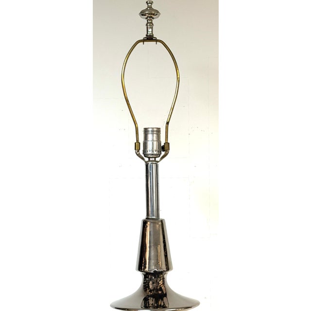 Hollywood Regency Late 20th Century Tony Duquette Style Mercury Glazed Porcelain Totem Lamp, Hollywood Regency For Sale - Image 3 of 15