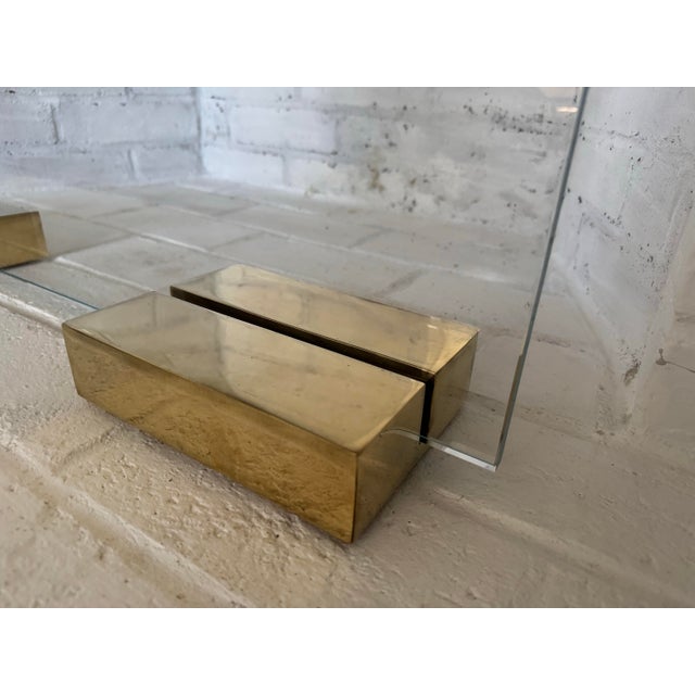 John Lyle Pair of Polished Bronze Block Fire Screen Bases For Sale - Image 11 of 12