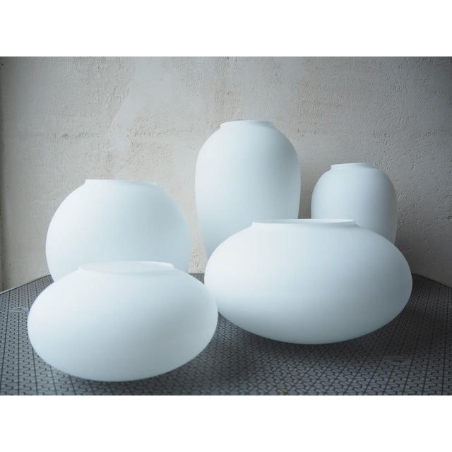 Mid-Century Opaline Glass Vases, Bohemia, 1960s, Set of 5 For Sale - Image 3 of 11