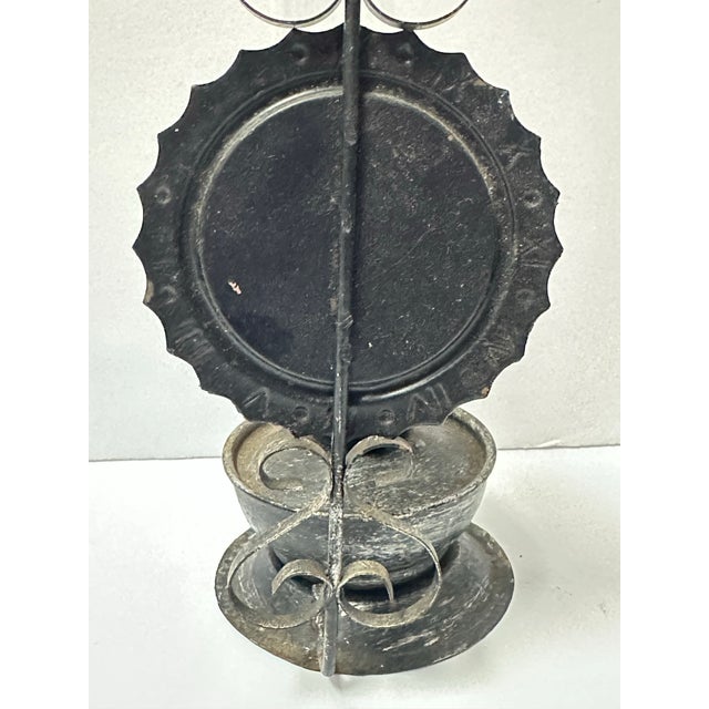 Silver Vintage Mid 20th Century Small Metal Oil Lantern For Sale - Image 8 of 9