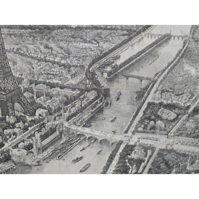 Panoramic View of the 1889 Paris Exposition Universelle with the Eiffel Tower, 1889, Engraving For Sale - Image 11 of 13