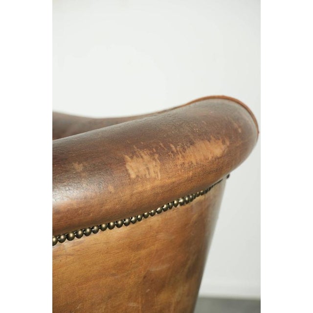 Vintage Sheepskin Club Armchair For Sale - Image 17 of 18