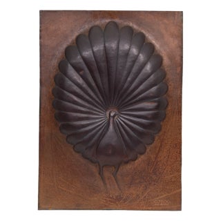 Peacock Hammered Into a Sheet of Copper, Zambia, 1970s For Sale