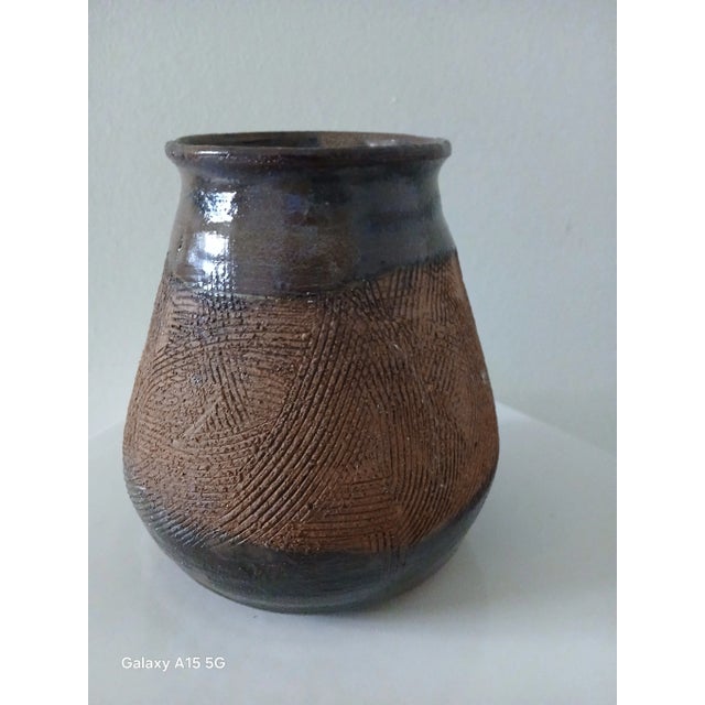 Oxblood Red Clay and Glazed Vase. For Sale - Image 8 of 9