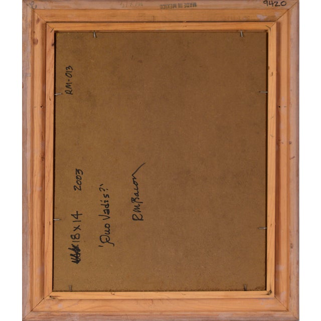Orange "Quo Vadis" Trompe l'Oeil Still Life by Richard M. Bacon For Sale - Image 8 of 8