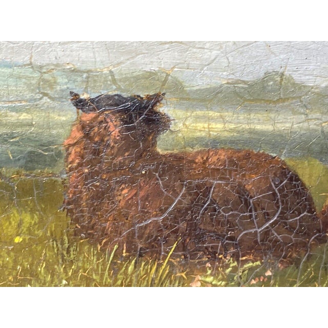 Antique Belgian Sheep Paintings Pair, Franz Van Severdonck Oil on Panel Pastoral Farm Scenes For Sale - Image 17 of 18