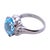 Late 20th Century Platinum Aquamarine and Diamond Ring, Size 5.75 For Sale - Image 5 of 12