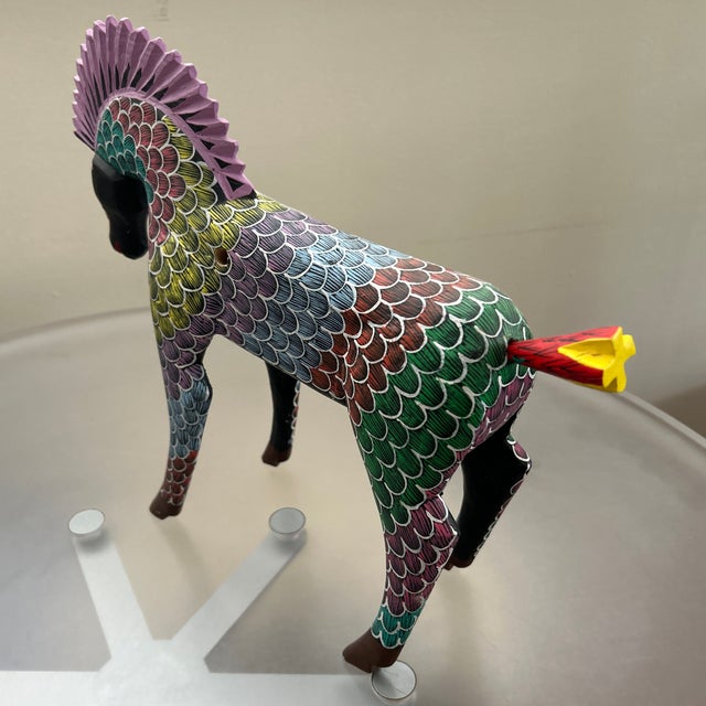 Mexican Mexican Hand Painted Horse For Sale - Image 3 of 5
