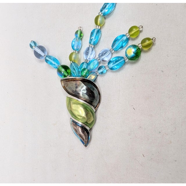 Modern Vintage 1980s Signed Givenchy Enamel & Beaded Squid Brooch For Sale - Image 3 of 7