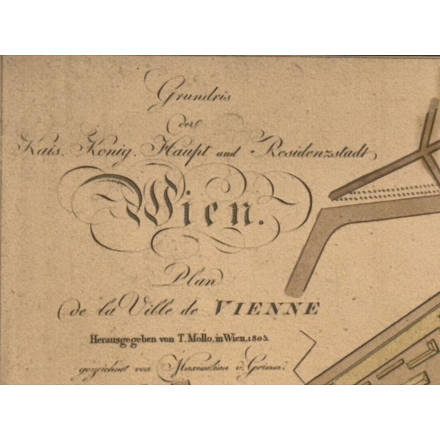 Paper Circa 1805 Historic Map of Vienna, Italy For Sale - Image 7 of 12