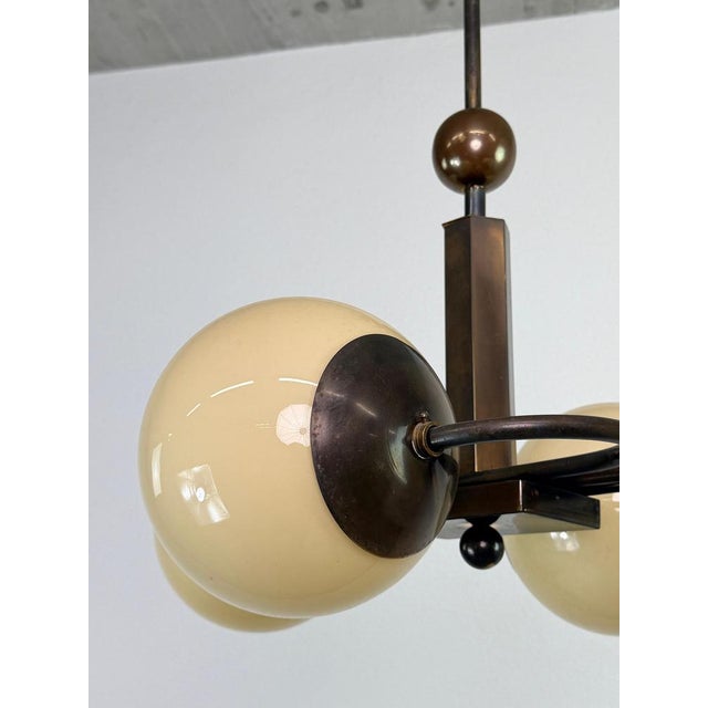 Czechoslovak Art Deco Rondocubist Geometric Chandelier, 1930s For Sale - Image 13 of 14