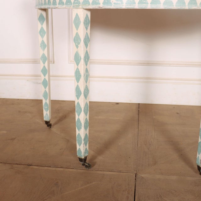 Swedish Painted Demi-Lune Console Table For Sale - Image 3 of 7