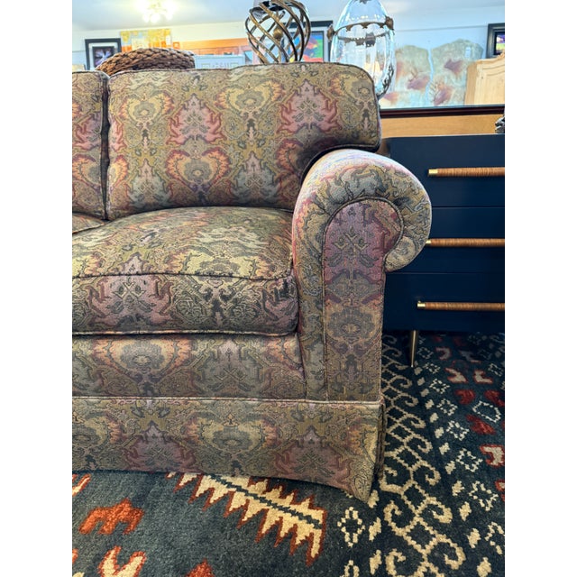 Henredon Rolled Arm Paisley Print Sofa For Sale - Image 10 of 12