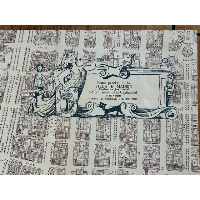 1960s Vintage Pictorial Map of Madrid Spain For Sale - Image 5 of 12