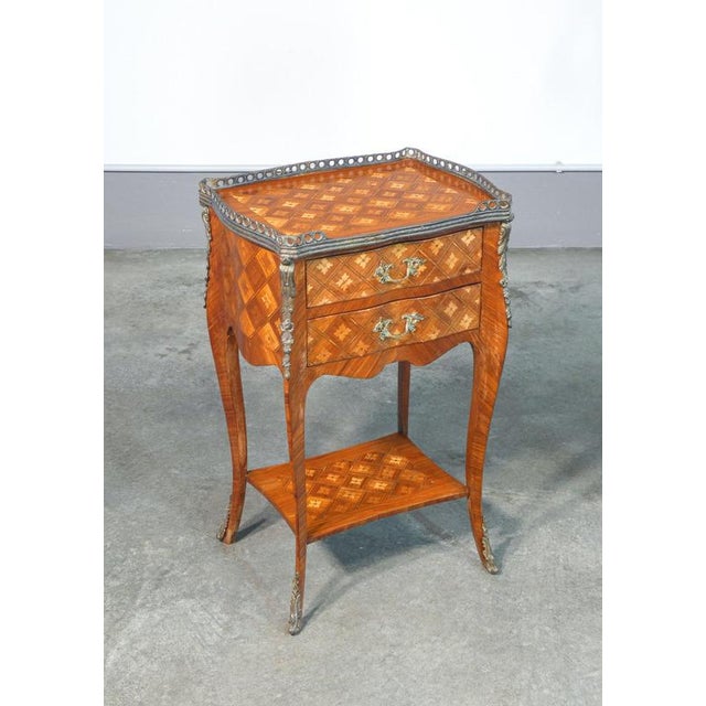 Napoleon III Bedside Table in Inlaid Wood, 1800 For Sale - Image 12 of 18