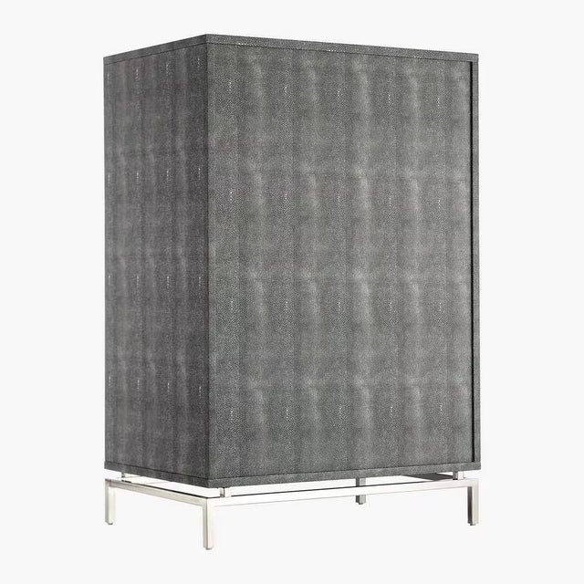 Cb2 Faux Shagreen Embossed Tall Chest For Sale - Image 10 of 10