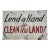 1970s Rustic Hand Painted Metal Sign, "Lend a Hand - Clean the Land' For Sale