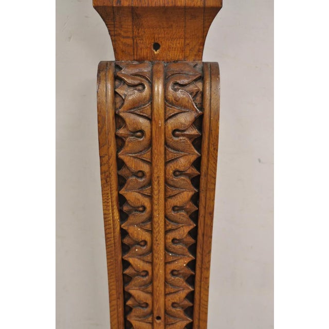 Wood Antique Victorian Oak Wood French Renaissance Carved Corbel Bracket For Sale - Image 7 of 12