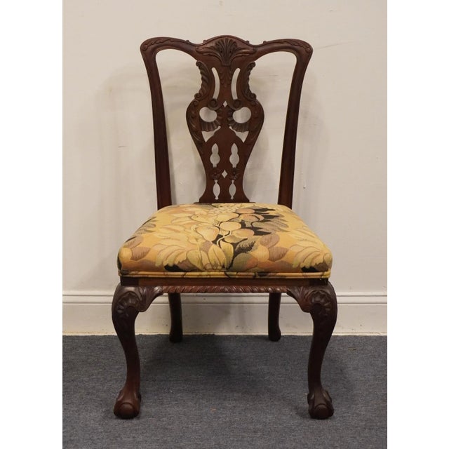 Chippendale High End Solid Mahogany Traditional Chippendale Style Ball & Claw Dining Side Chair For Sale - Image 3 of 9