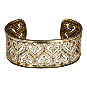 Chad Allison 18k Yellow Gold Bracelet With Heart Designs, Diamonds ~4.5ctw G/Si1