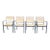 Set of 4 Modern Beige Mesh Armchair With Metal Frame For Sale