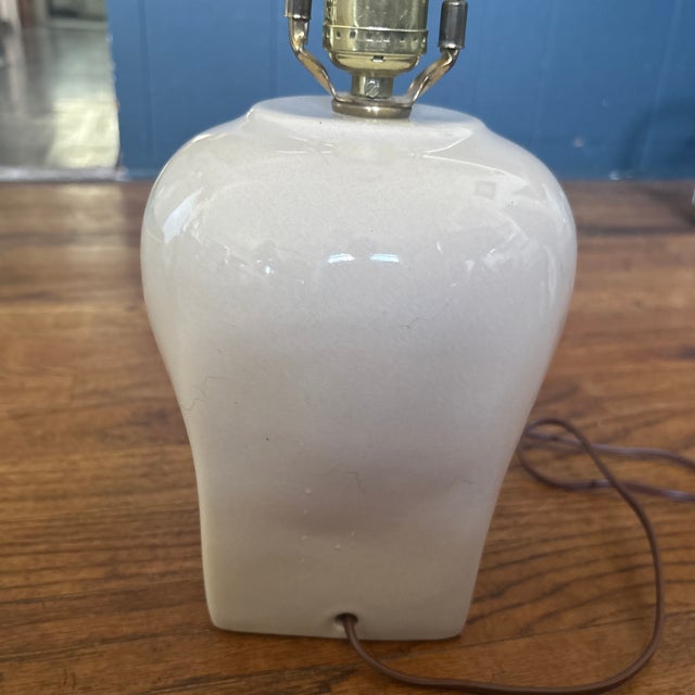 Postmodern Post Modern Cream Color Ceramic Lamp For Sale - Image 3 of 10