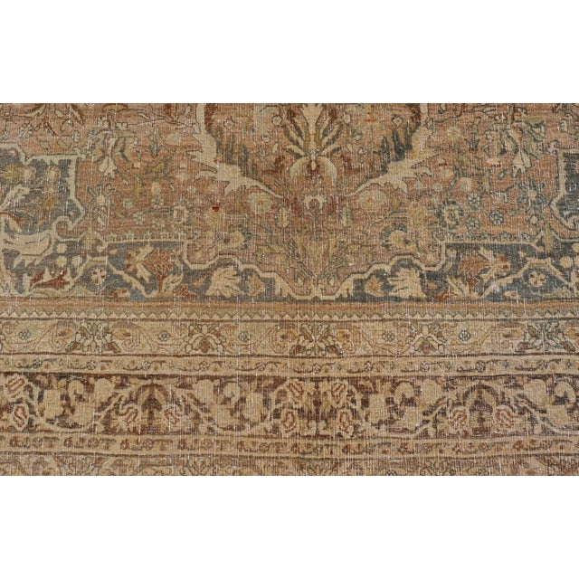 Textile Antique Persian Bidjar Rug With Intricate Floral Medallion 8'9" X 11'5" For Sale - Image 7 of 12
