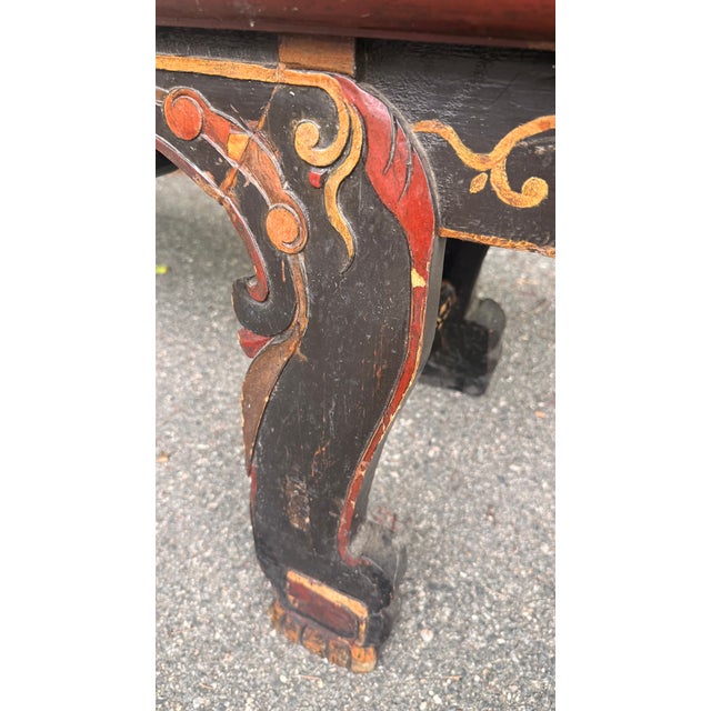 Black Monumental Early 20th Century Chinese Lacquer Altar Bench For Sale - Image 8 of 11