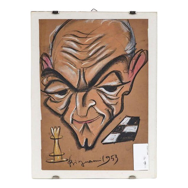 Bignami, Caricature of Face, 1953, Drawing on Paper For Sale