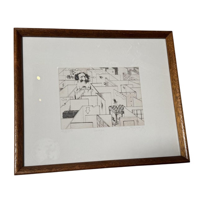 Surrealism Charles Bragg Seven Deadly Sins Signed Engraving Print - Anger For Sale - Image 3 of 5