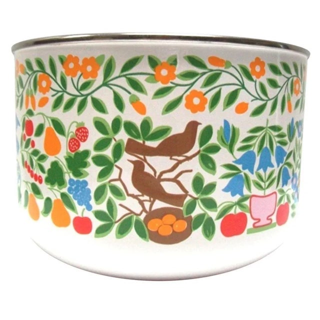 Mid-Century Modern Mid-Century Catherine Holme Style Enameled Bowl Peacock Design For Sale - Image 3 of 4