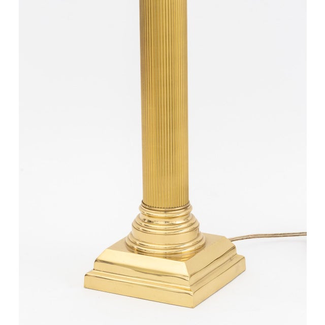 Neoclassical Style Gilt Corinthian Column Lamp For Sale - Image 4 of 8
