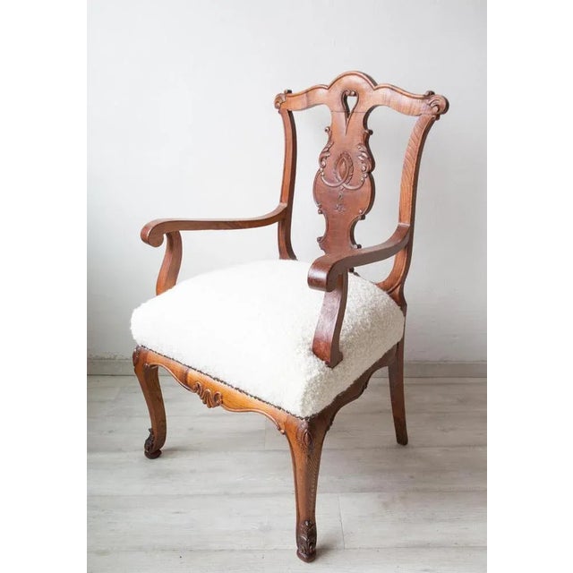 Spanish Chestnut Armchair, 1950s For Sale - Image 6 of 10