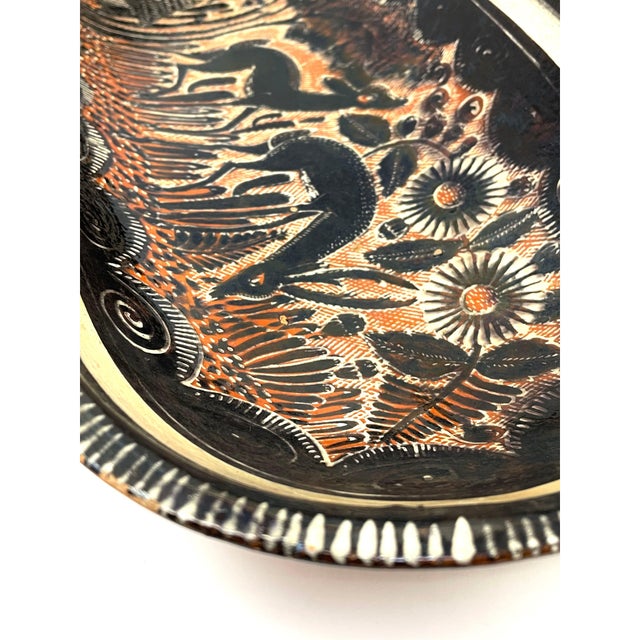 Tlaquepaque 'Petatillo Noche' Bowl From Mexico - 18" L X 8" W X 3" H For Sale - Image 4 of 9