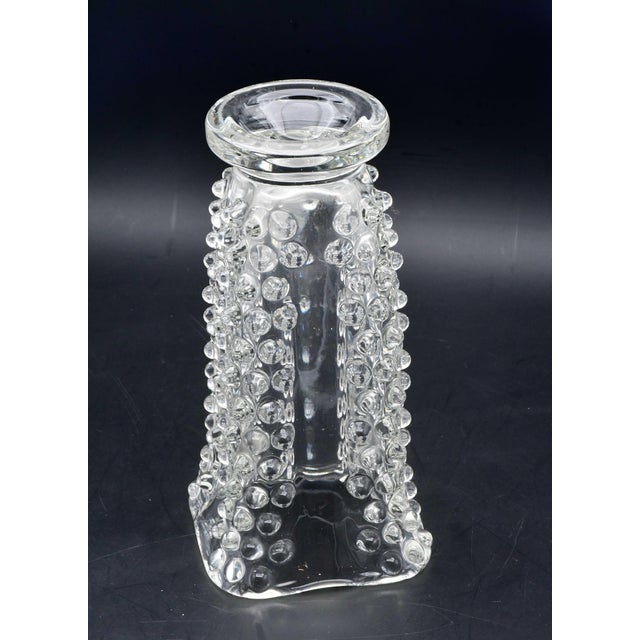 Transparent Bugnato Murano Glass Italian Rostrato Vase by Barovier & Toso, 1960s For Sale - Image 8 of 10